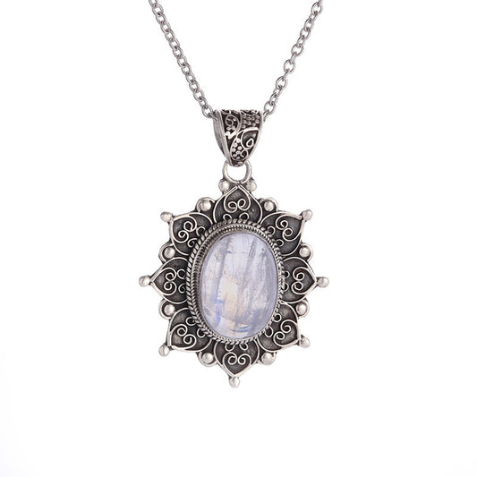 European And American Style Gemstone Pendant Trendy Wild Necklace