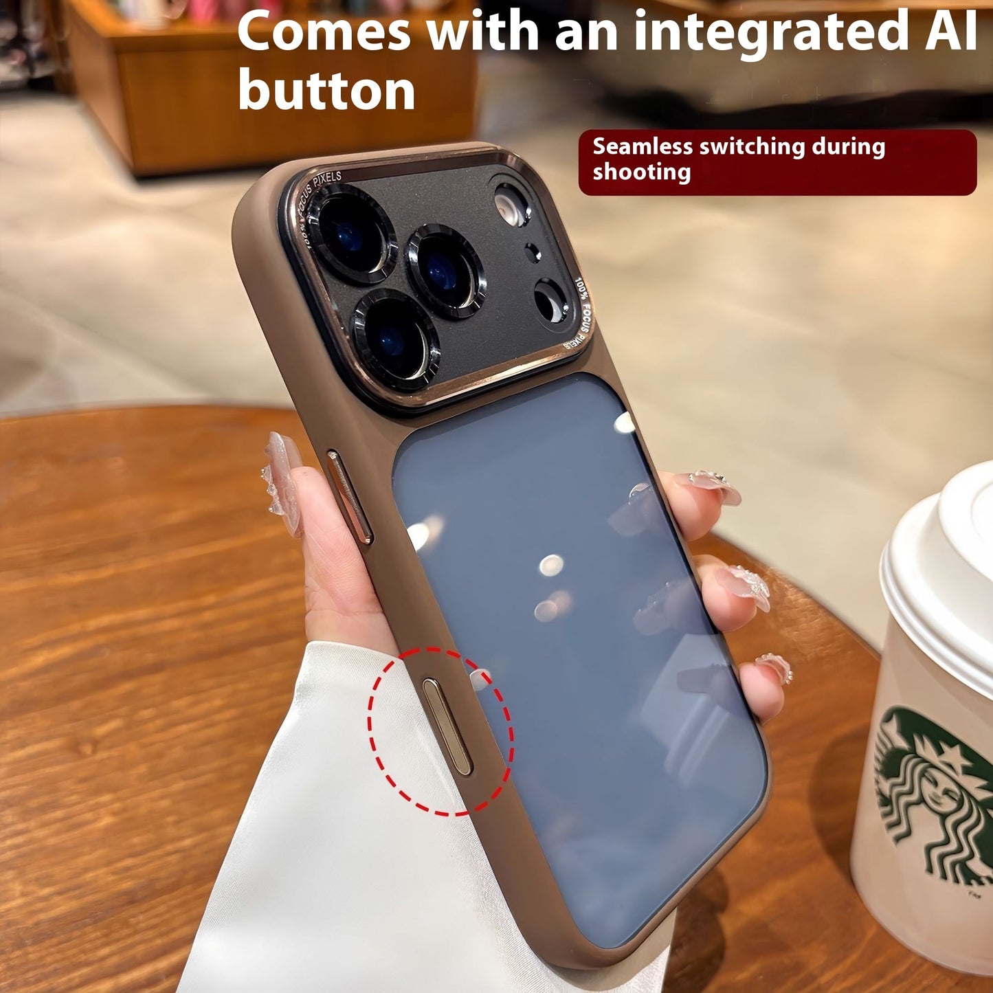 Phone Case Integrated AI Button Metal Lens Protective Cover