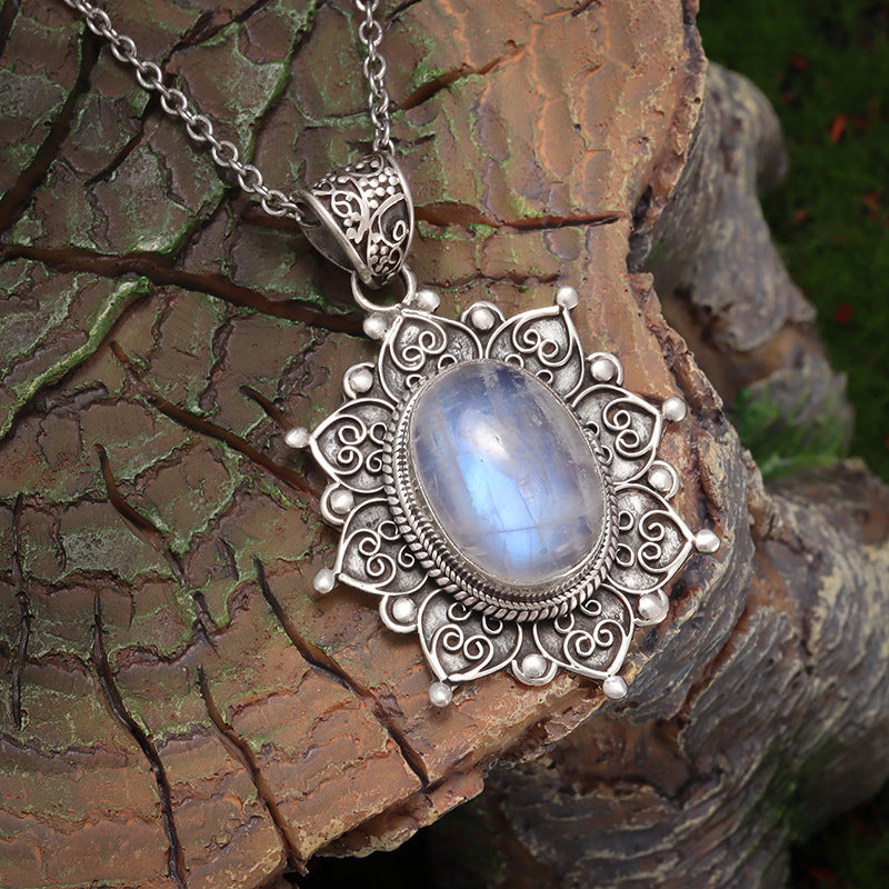 European And American Style Gemstone Pendant Trendy Wild Necklace